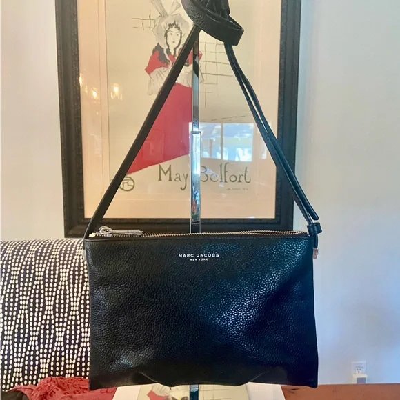 Marc Jacobs Black Pebbled Leather Crossbody Bag - Picture 1 of 11